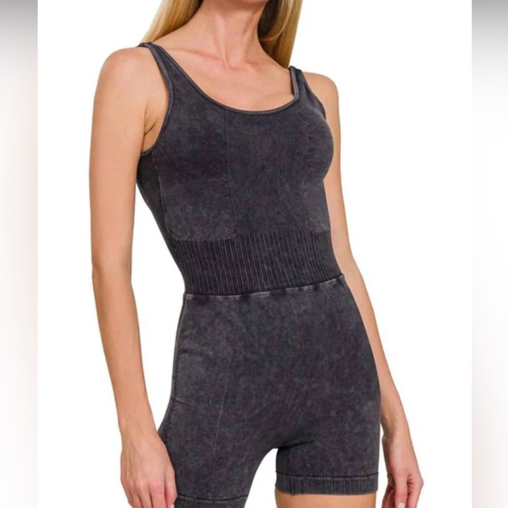 Zenana Outfitters Dark Gray Sleeveless Jumpsuit